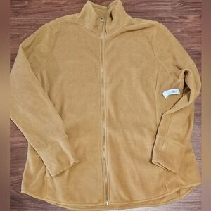Warm Tan Fleece Jacket with Full-Zip